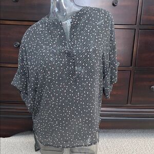 CAbi Black and White Patterned Blouse